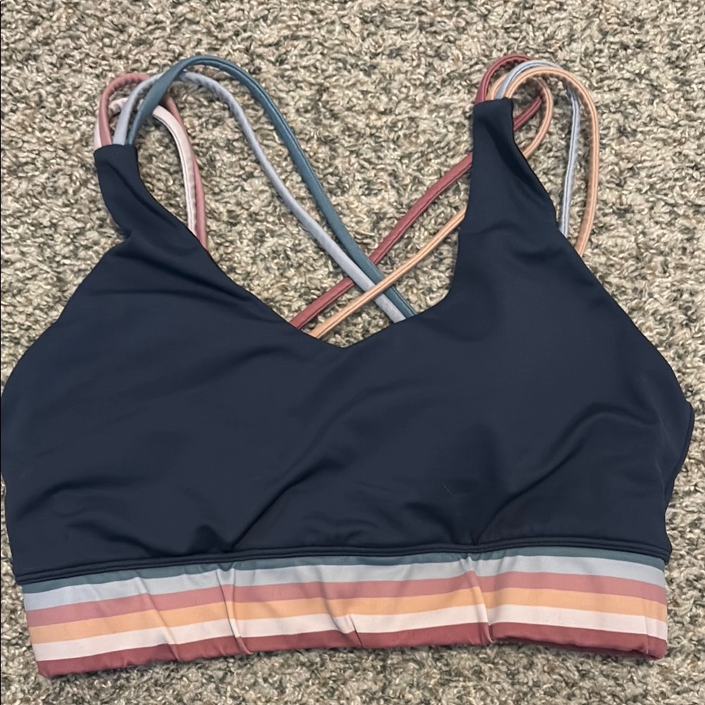 Women's Multicolor Striped Swim Top